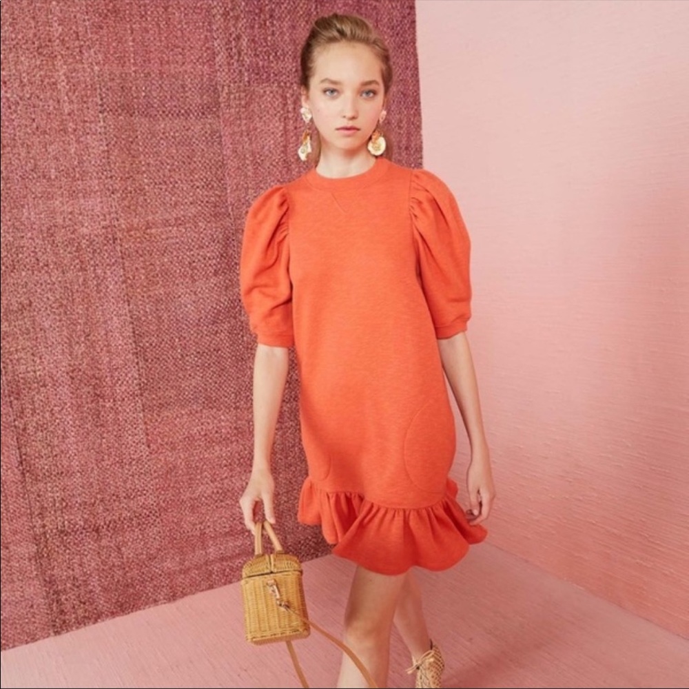 Ulla Johnson Landry Sweatshirt Dress Chili S Nwt View 3